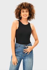 Scoop Neck Jersey Knit Bodysuit | Sleeveless Stretch Fit Everyday Essential
