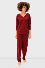 Crease Front Cotton Jersey Drawstring Pants