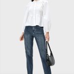 Vintage Wash Denim Straight Leg Jeans