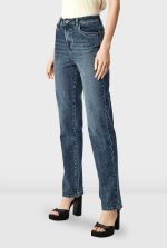 Vintage Wash Denim Straight Leg Jeans