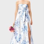 Floral Print Dupioni Corset Style Dress