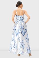 Floral Print Dupioni Corset Style Dress