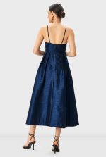 Floral Embroidery Dupioni Dress