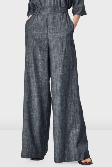Cotton Chambray Palazzo Pants