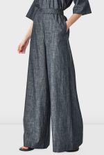 Cotton Chambray Palazzo Pants