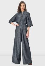Cotton Chambray Palazzo Pants