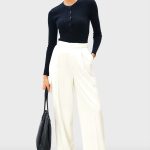 Twill Suiting Wide Leg Pants