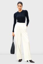Twill Suiting Wide Leg Pants
