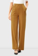 Crease Front Elastic Waist Cotton Jersey Pants