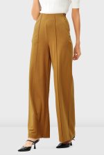 Crease Front Elastic Waist Cotton Jersey Pants