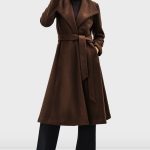 Melton-Look Wool Blend Sash-Tie Coat