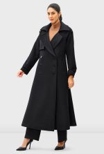 Melton-Look Wool Blend Wrap Coat