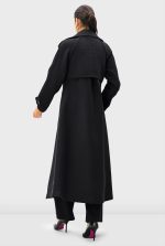 Melton-Look Wool Blend Wrap Coat