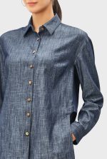 Indigo Cotton Chambray Shirt