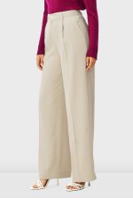 High Waist Stretch Suiting Wide Leg Pants
