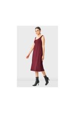 Seamed Cotton Jersey Empire Dress | Sleeveless Scoop-Neck Midi Dress