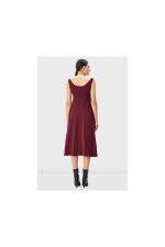 Seamed Cotton Jersey Empire Dress | Sleeveless Scoop-Neck Midi Dress