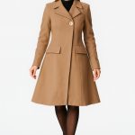 Melton-Look Frock Coat | Tailored Tan Wrap-Front Winter Coat